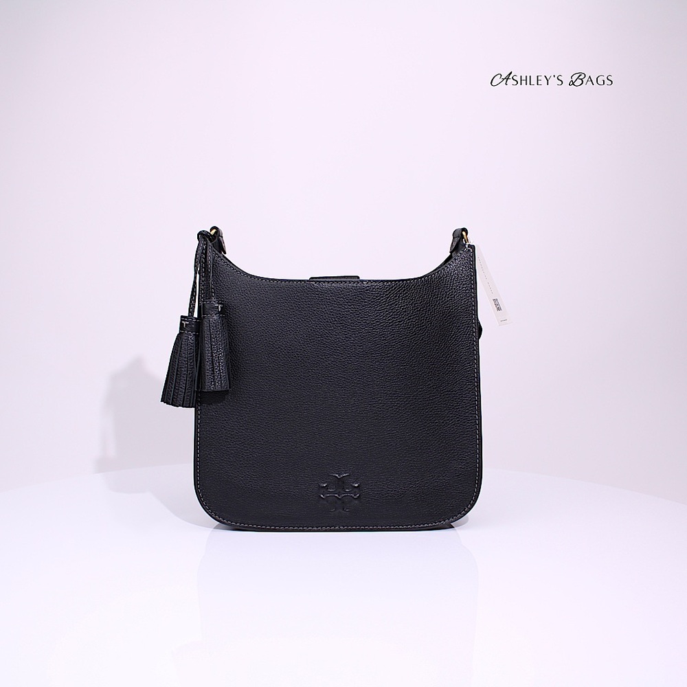 Tory Burch Thea Large Shoulder Bag In Black - Picture 2 of 13